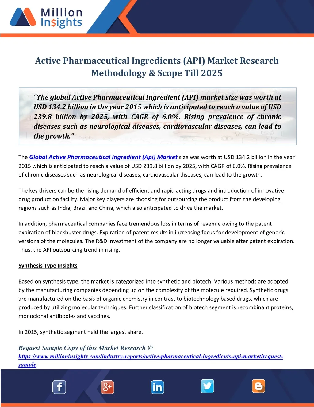 PPT - Active Pharmaceutical Ingredients (API) Market Research ...