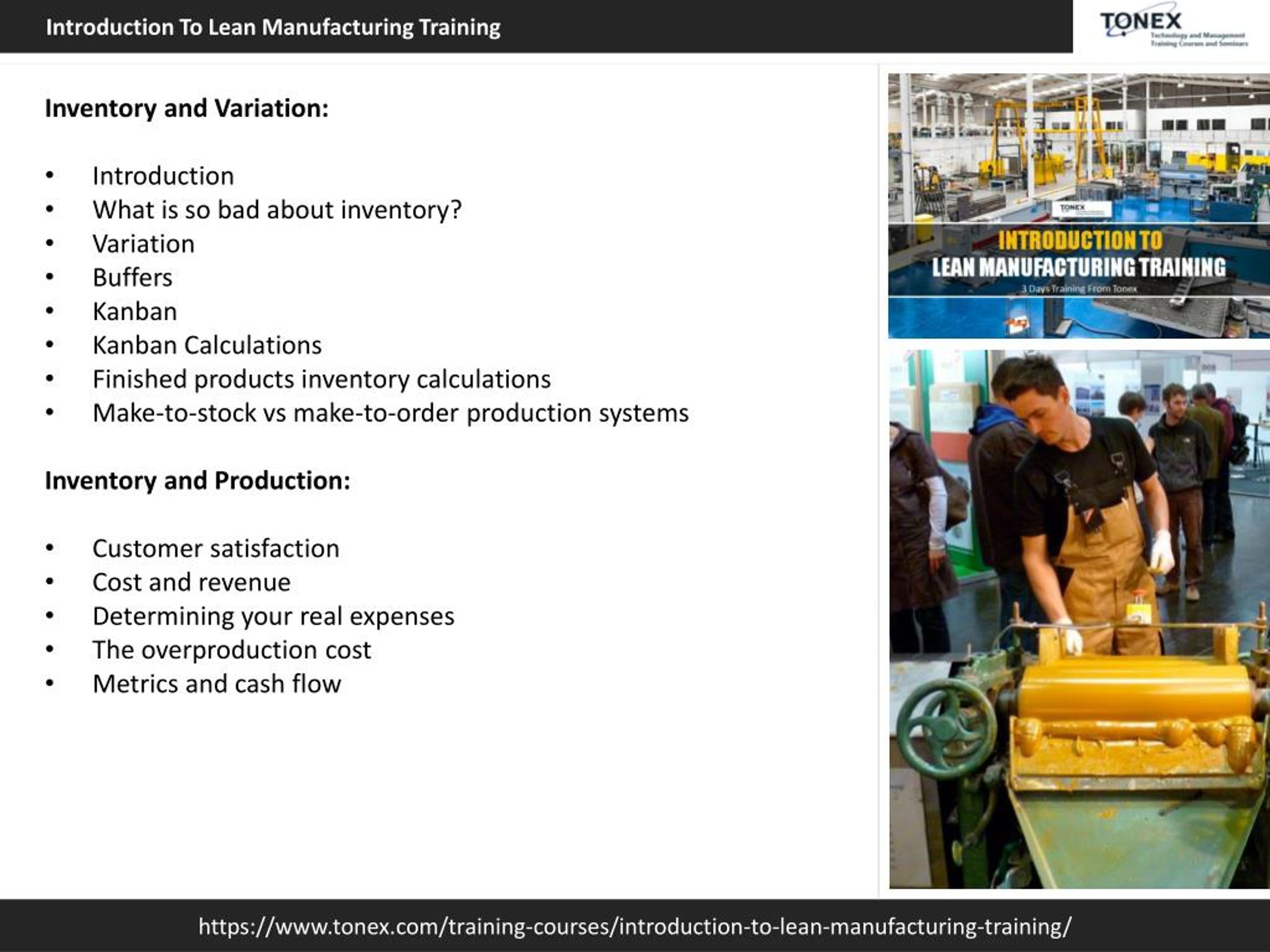 PPT - Introduction To Lean Manufacturing : Tonex Training PowerPoint ...