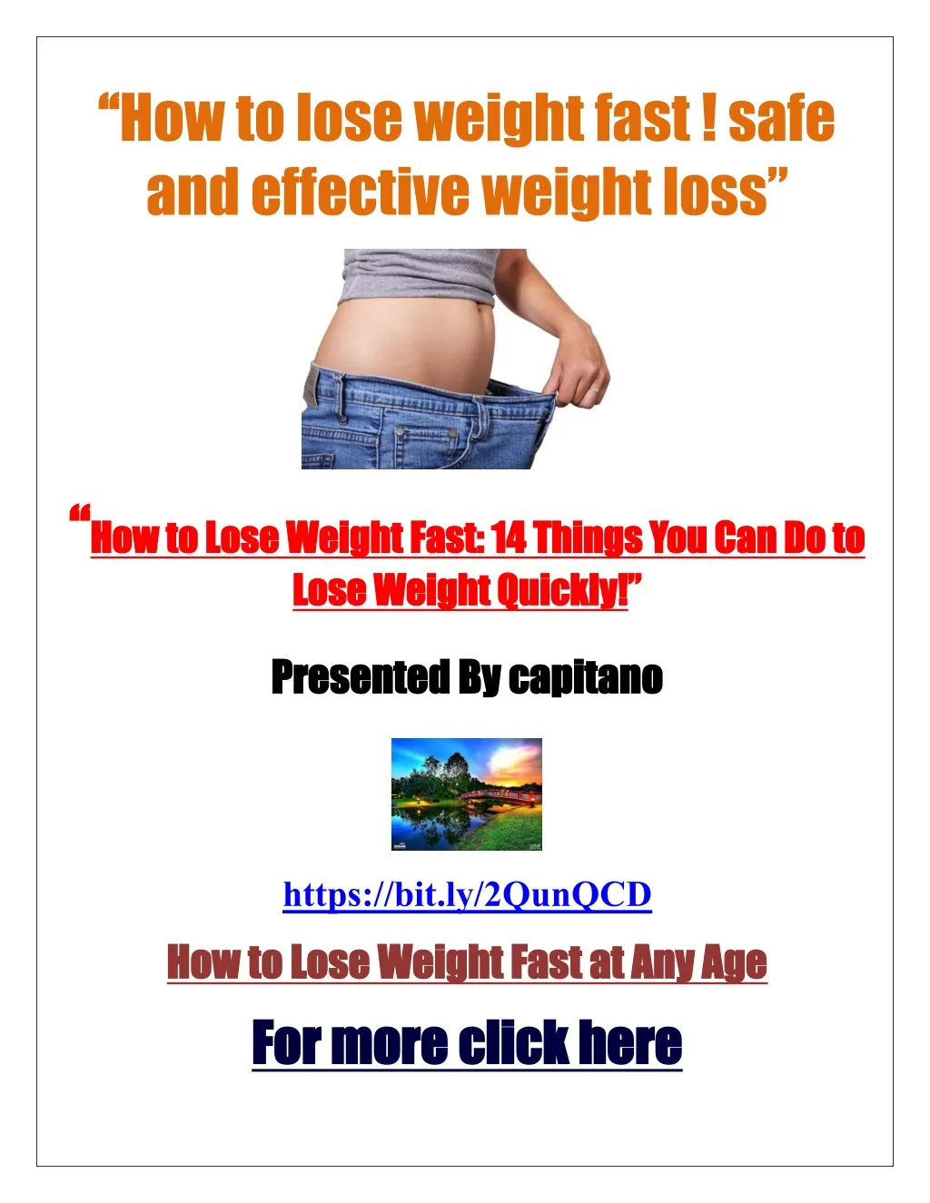 how to lose weight fast safe and effective weight n.