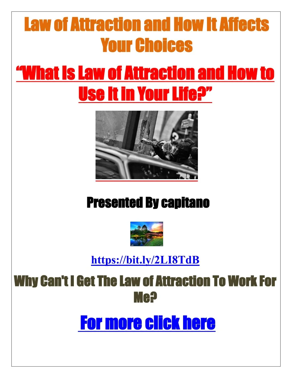 law of attraction and how it affects n.
