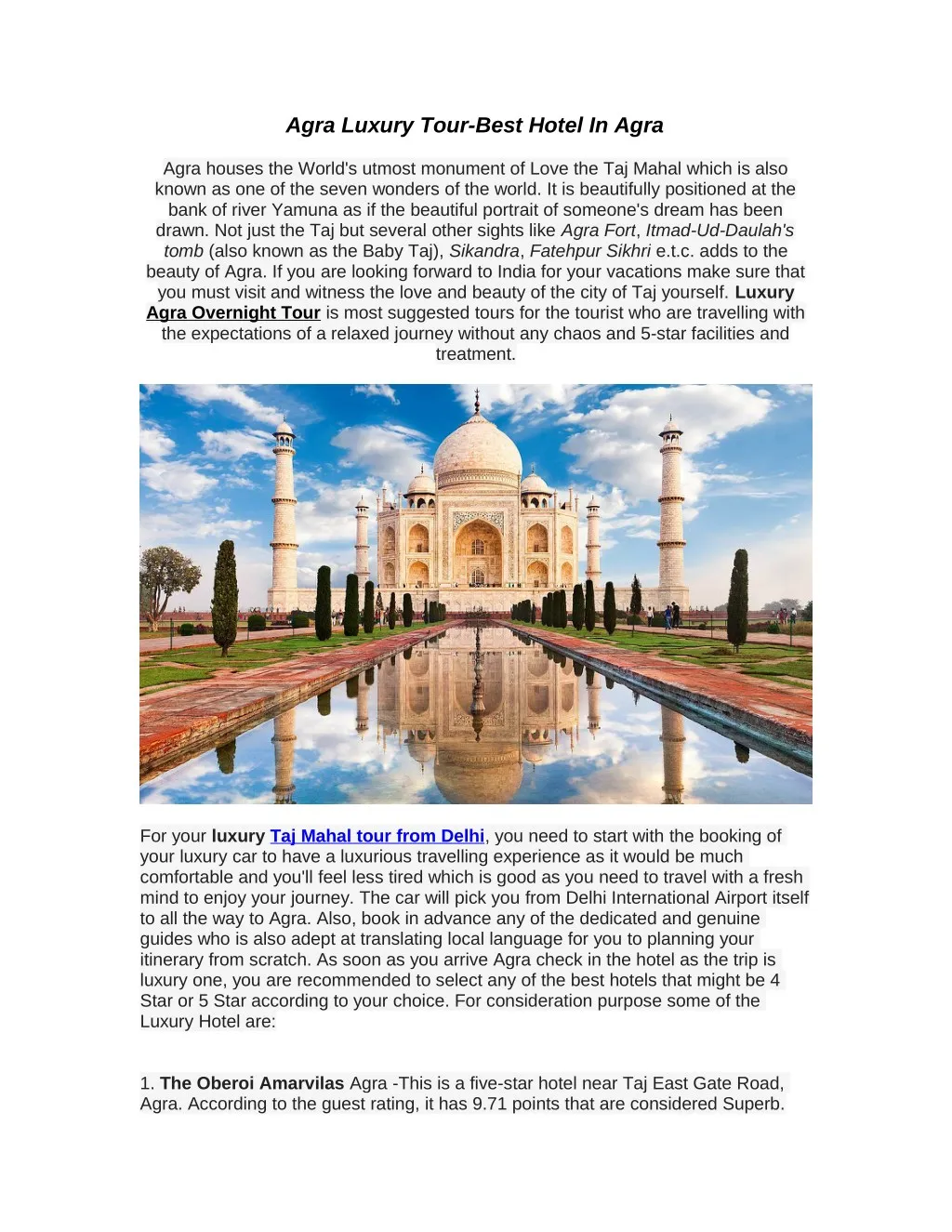 agra luxury tour best hotel in agra n.