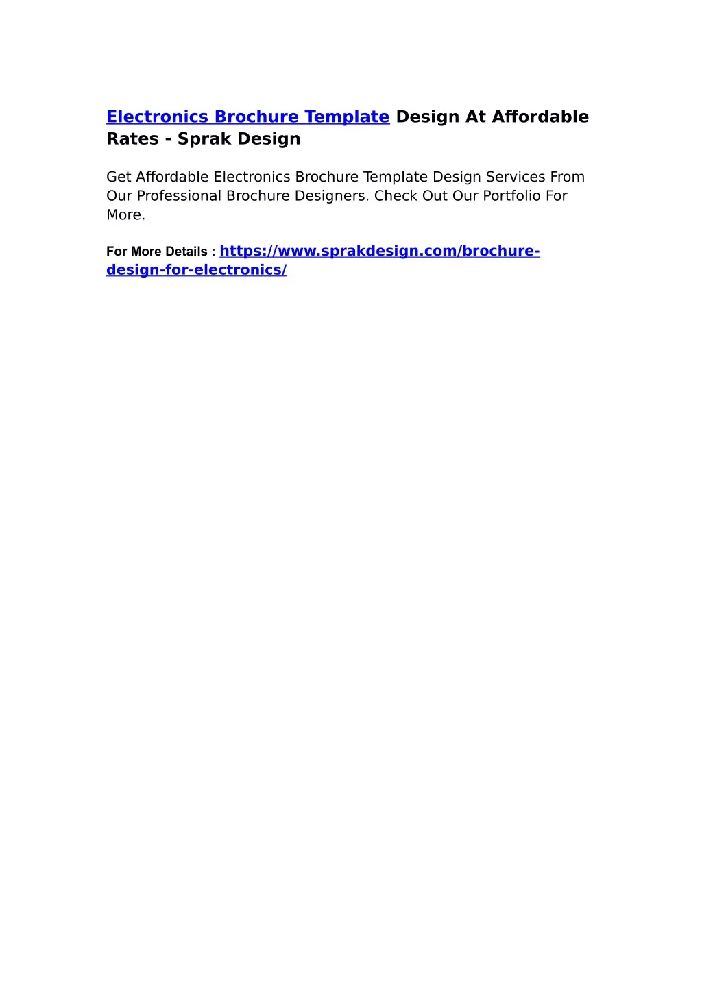 electronics brochure template design n.