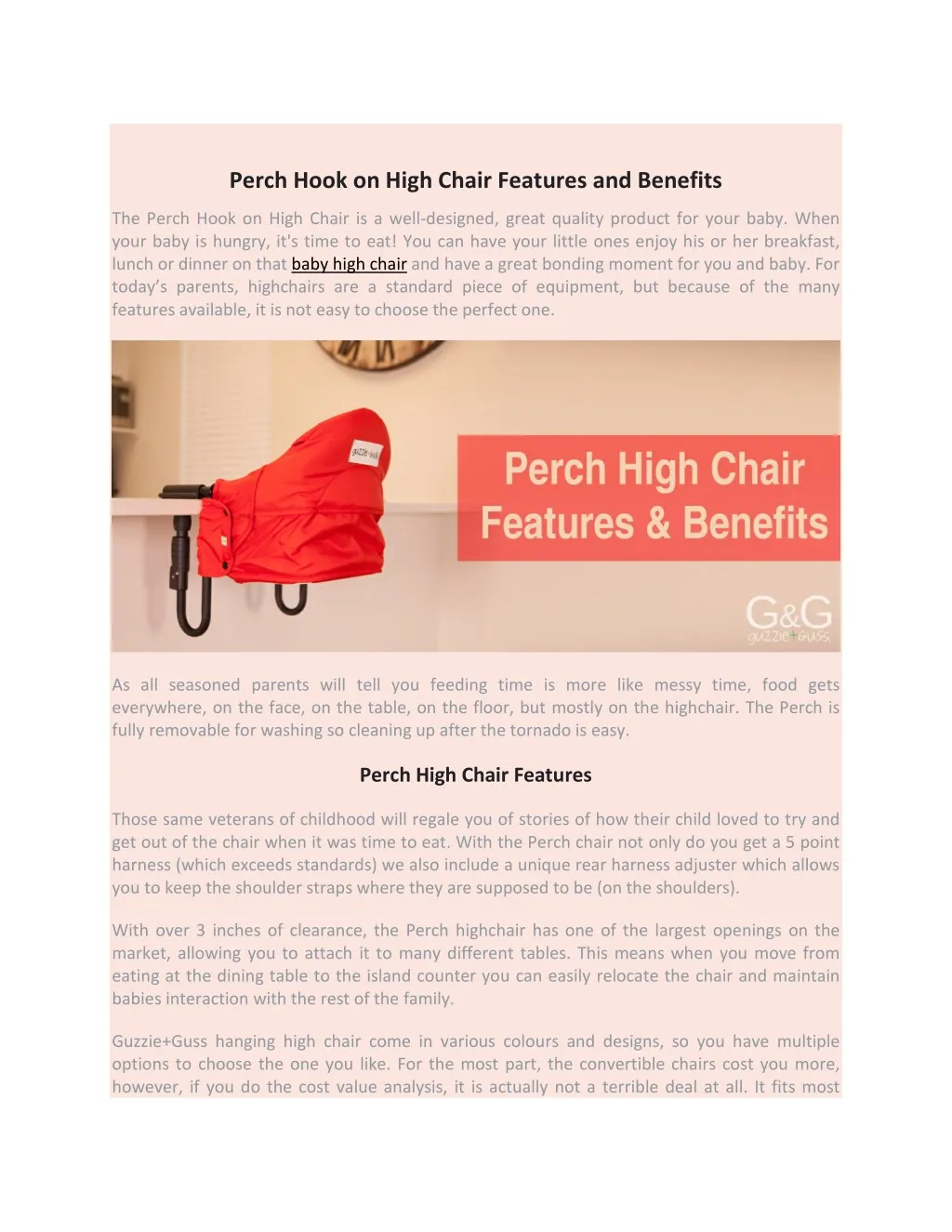 Ppt Perch Hook On High Chair Features And Benefits Powerpoint