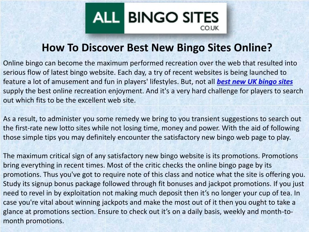 how to discover best new bingo sites online n.