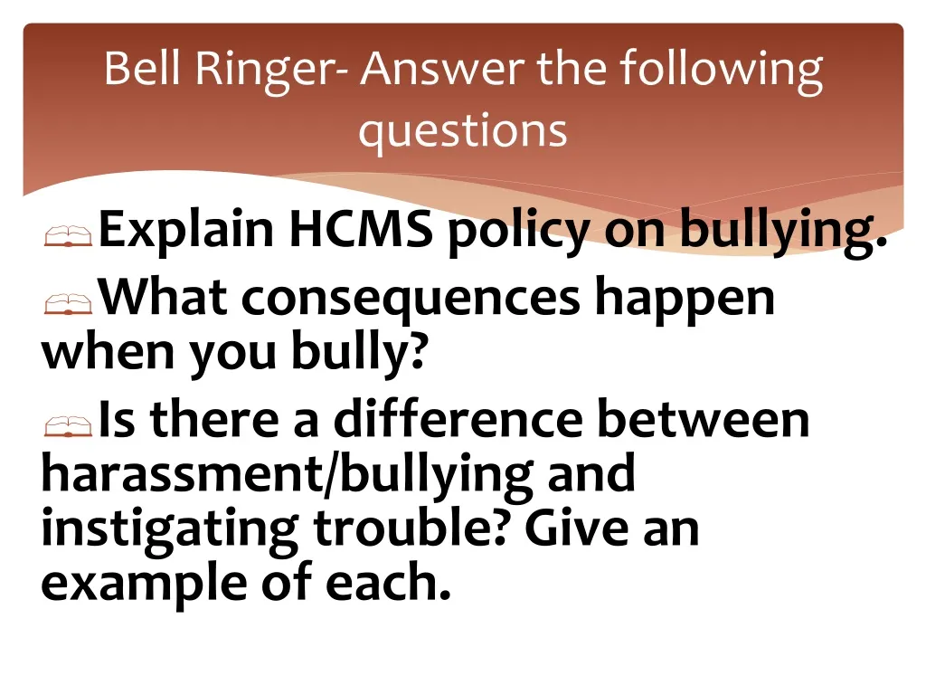 bell ringer assignment answers quizlet