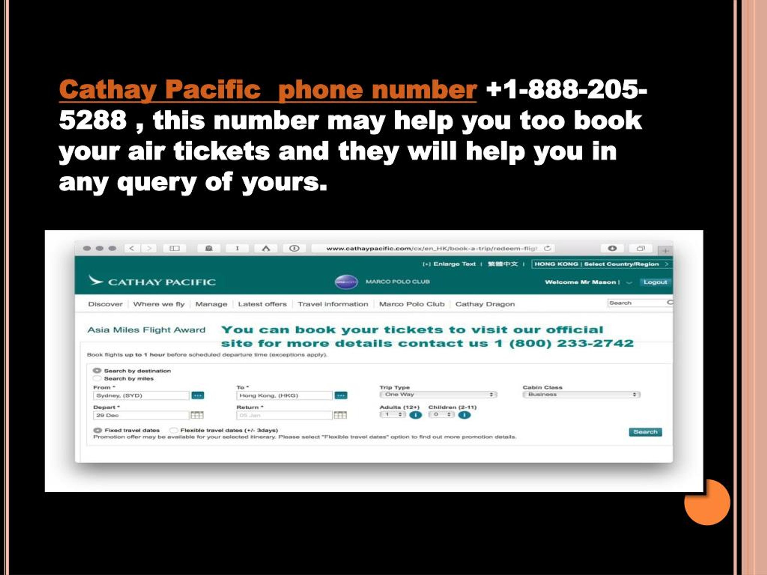 cathay pacific travel agent number