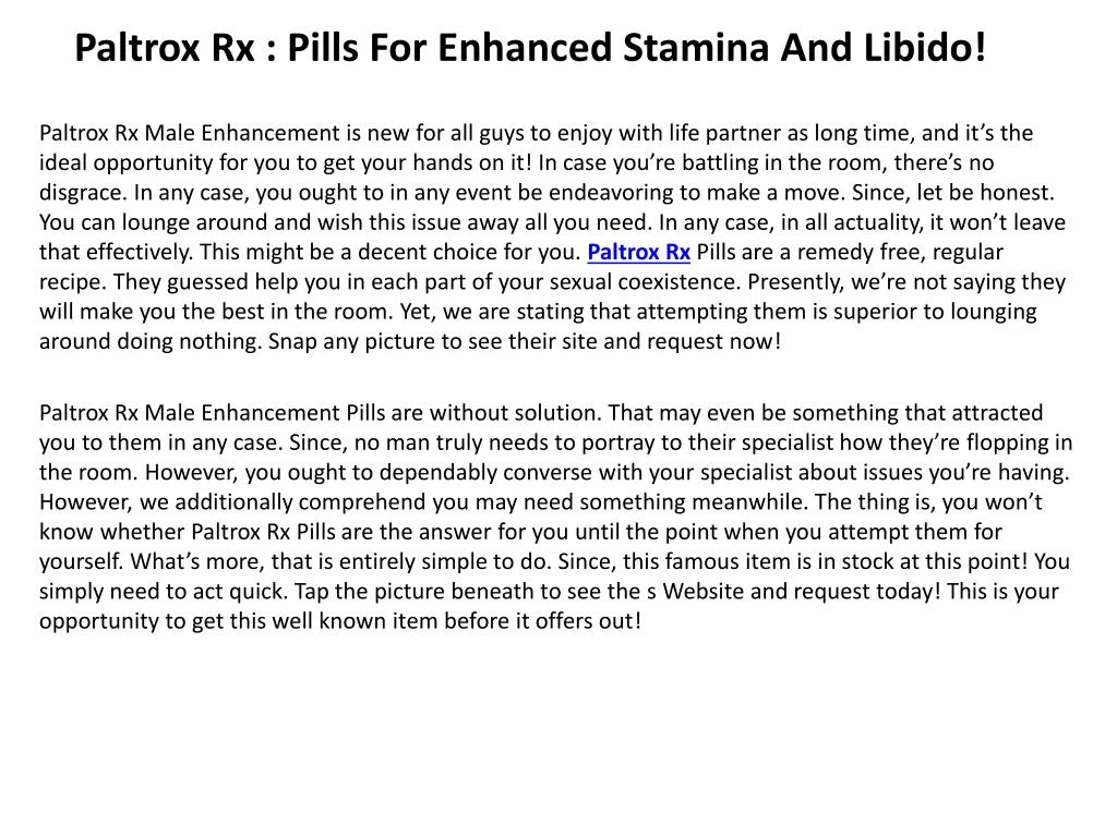 paltrox rx pills for enhanced stamina and libido n.