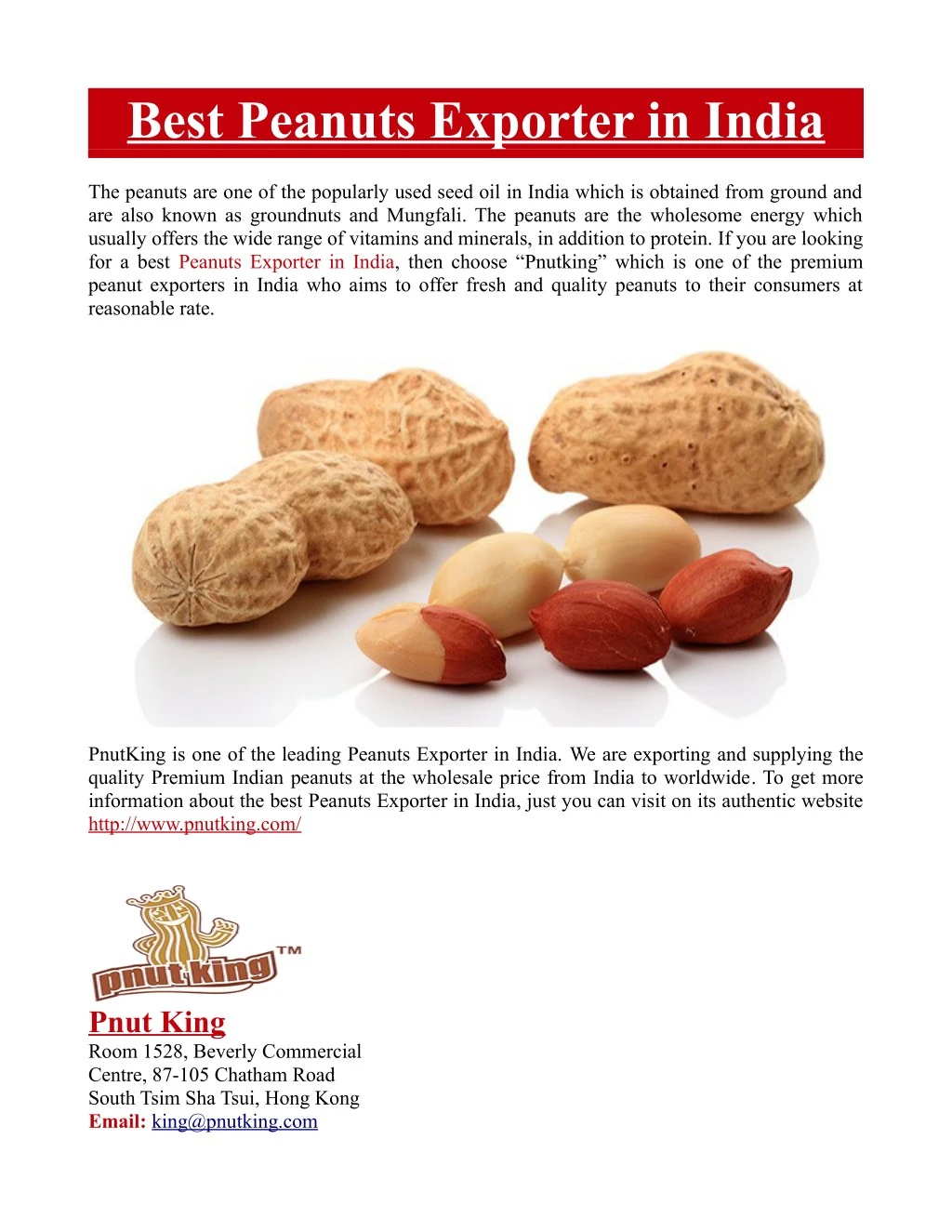 best peanuts exporter in india n.