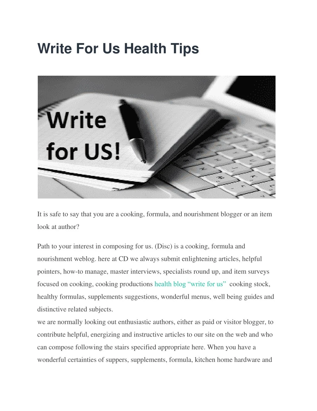 PPT Write For Us Health Tips PowerPoint Presentation, free download
