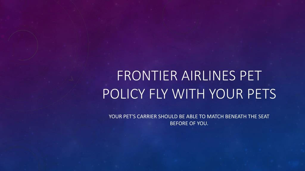 frontier airlines pet policy fly with your pets n.
