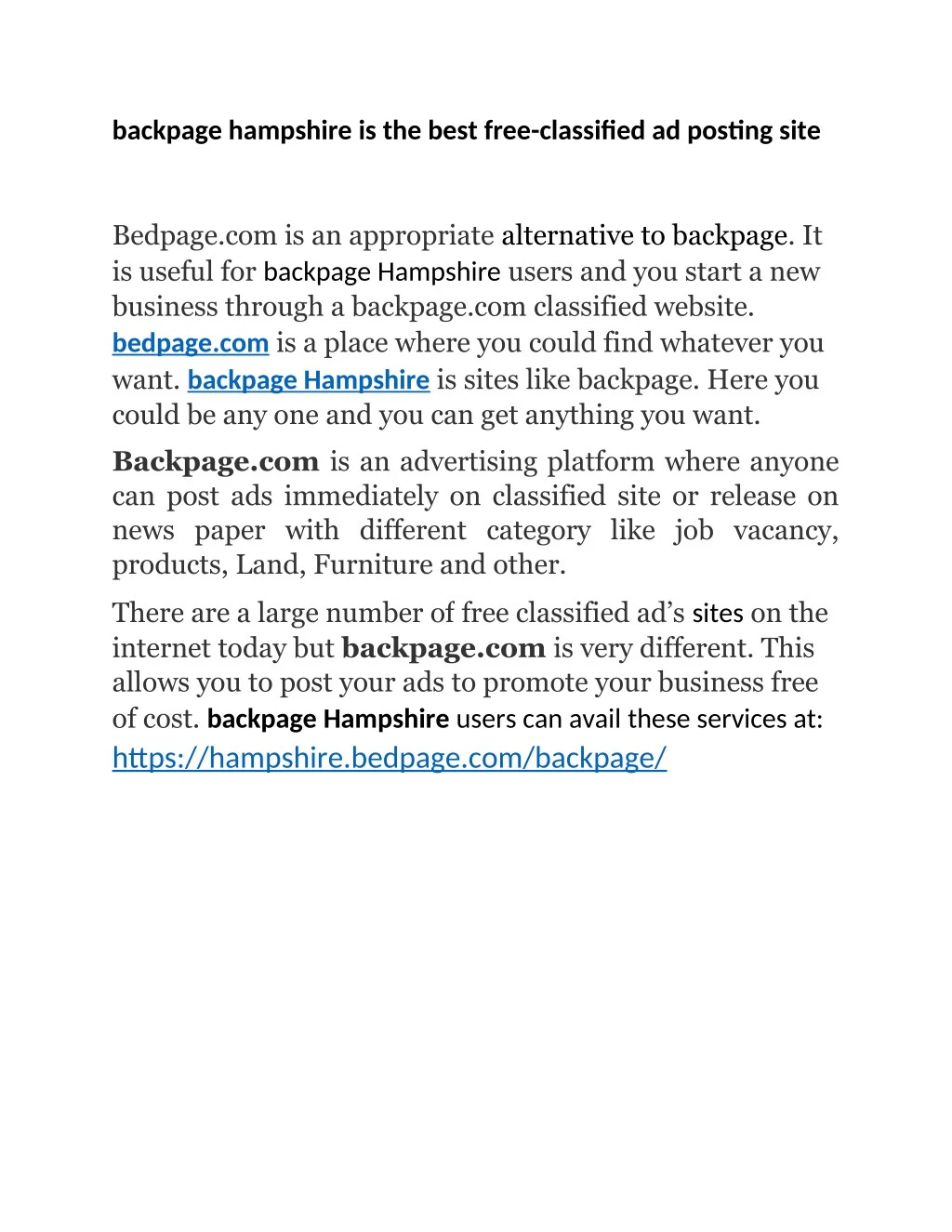backpage hampshire is the best free classified n.