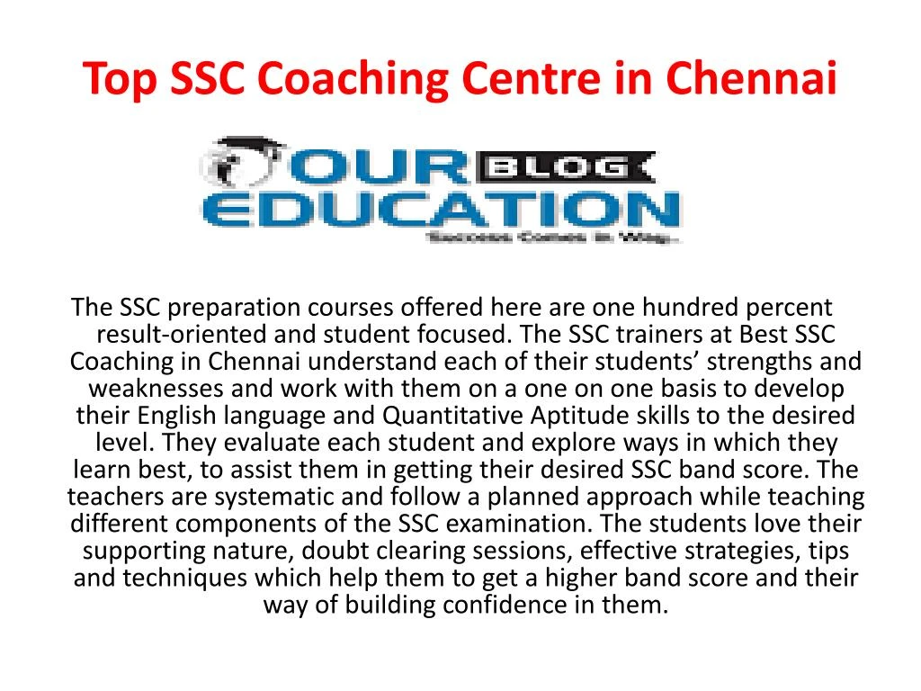 PPT SSC coaching centre in Chennai PowerPoint Presentation, free