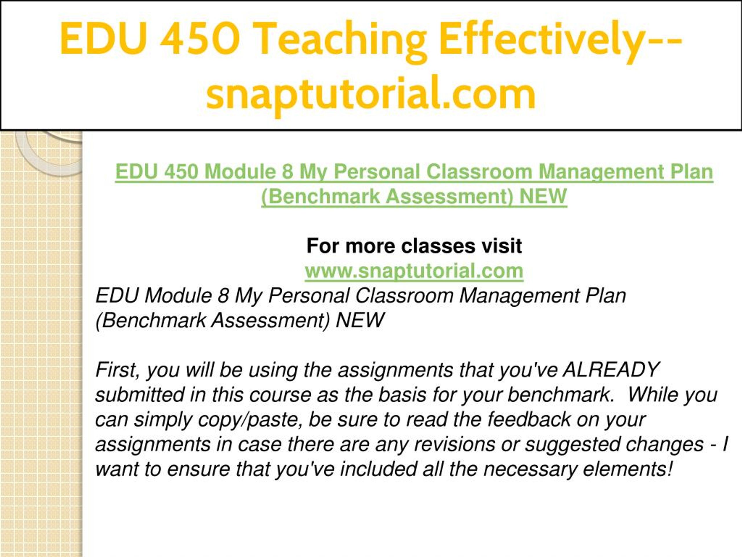 PPT - EDU 450 Teaching Effectively--snaptutorial.com PowerPoint ...