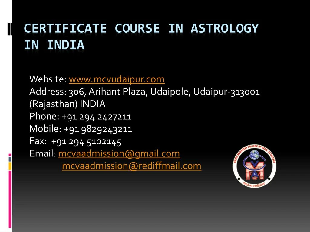 PPT Certificate Course in Astrology in India PowerPoint Presentation