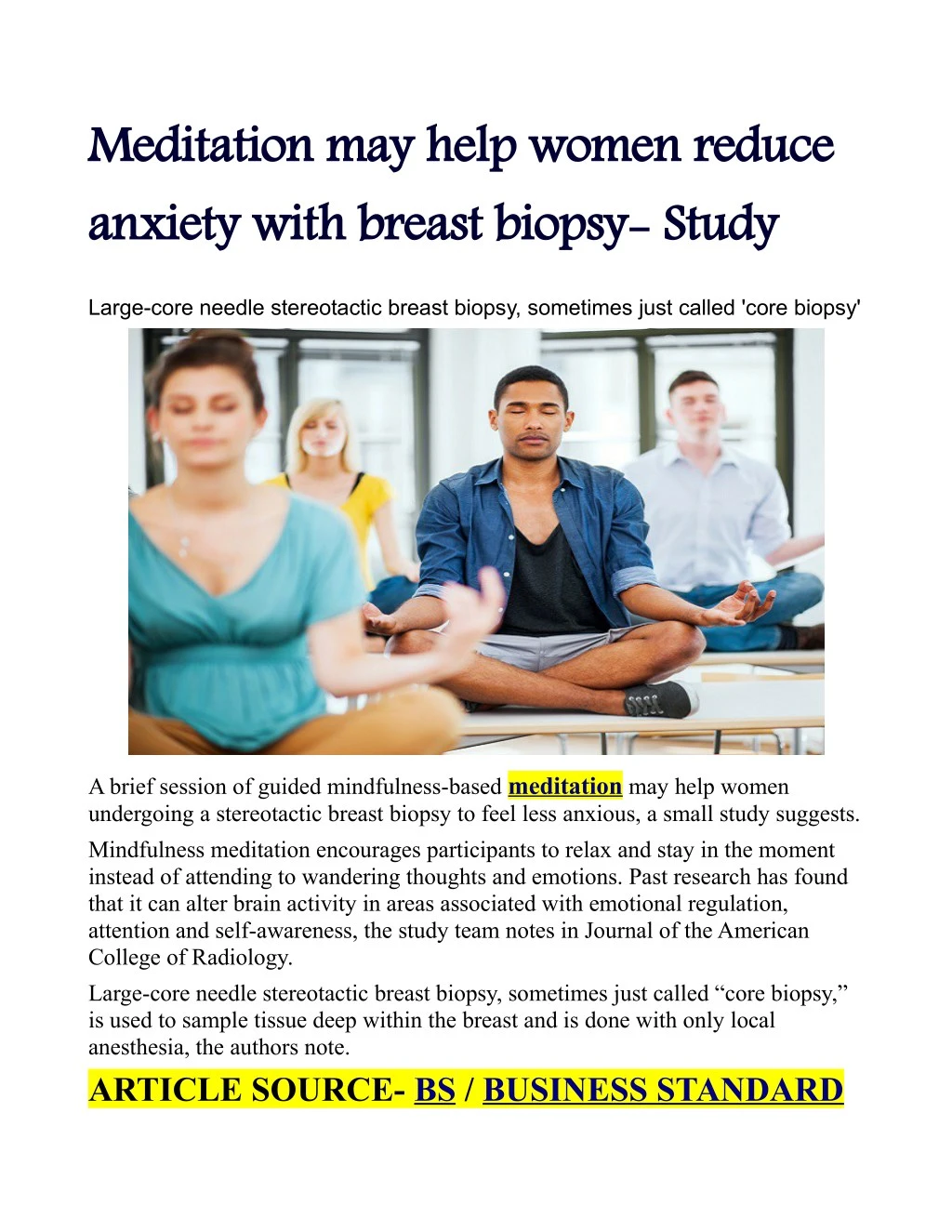 meditation may help women reduce anxiety with n.