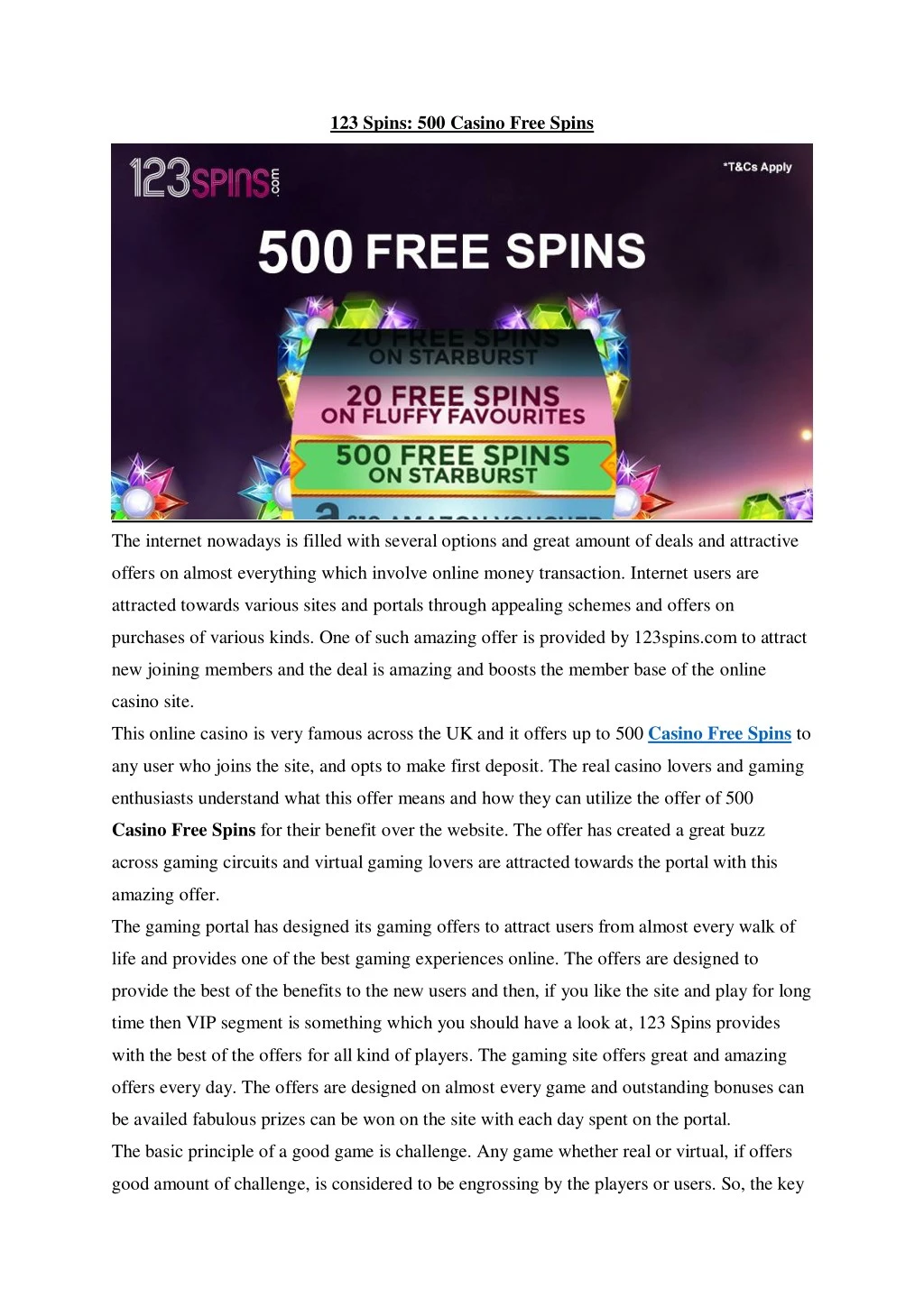 123 spins 500 casino free spins n.