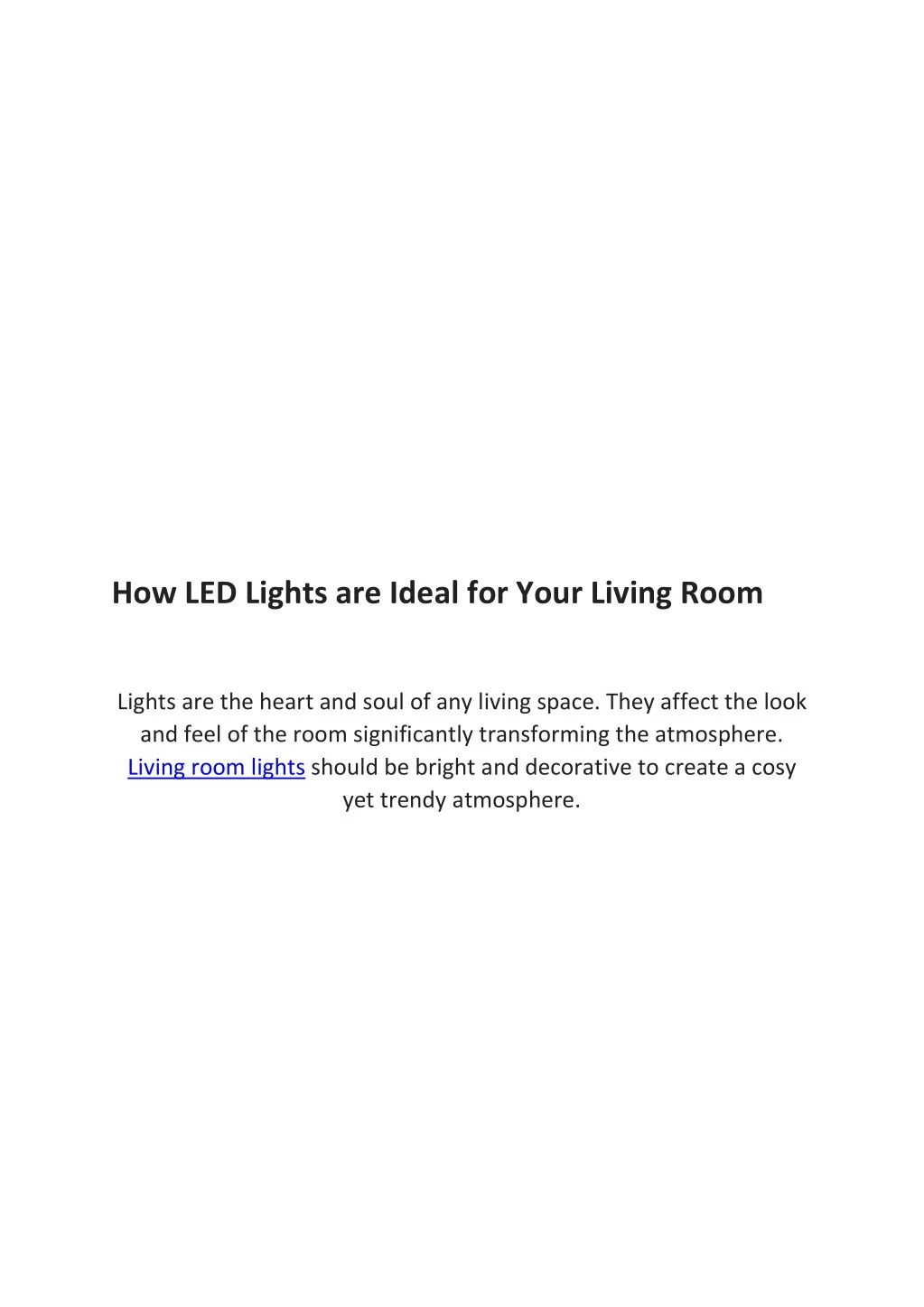 how led lights are ideal for your living room n.
