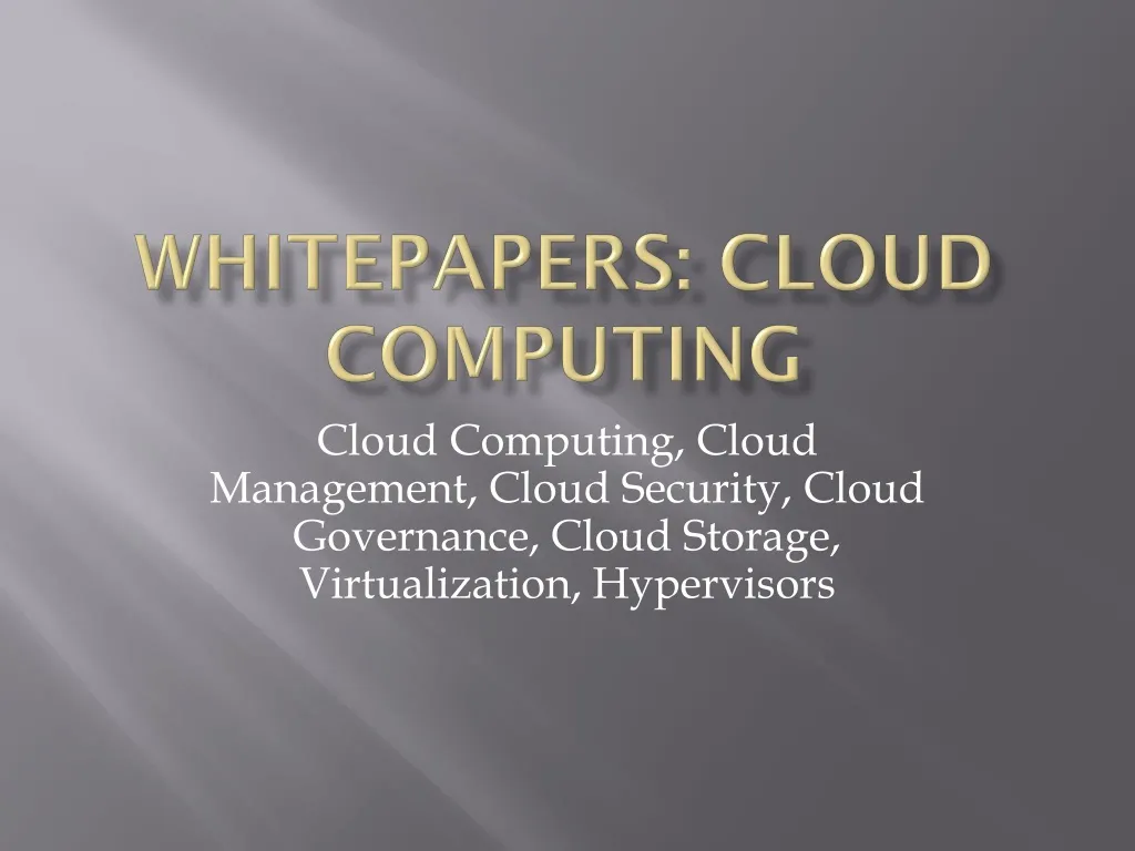 whitepapers cloud computing n.