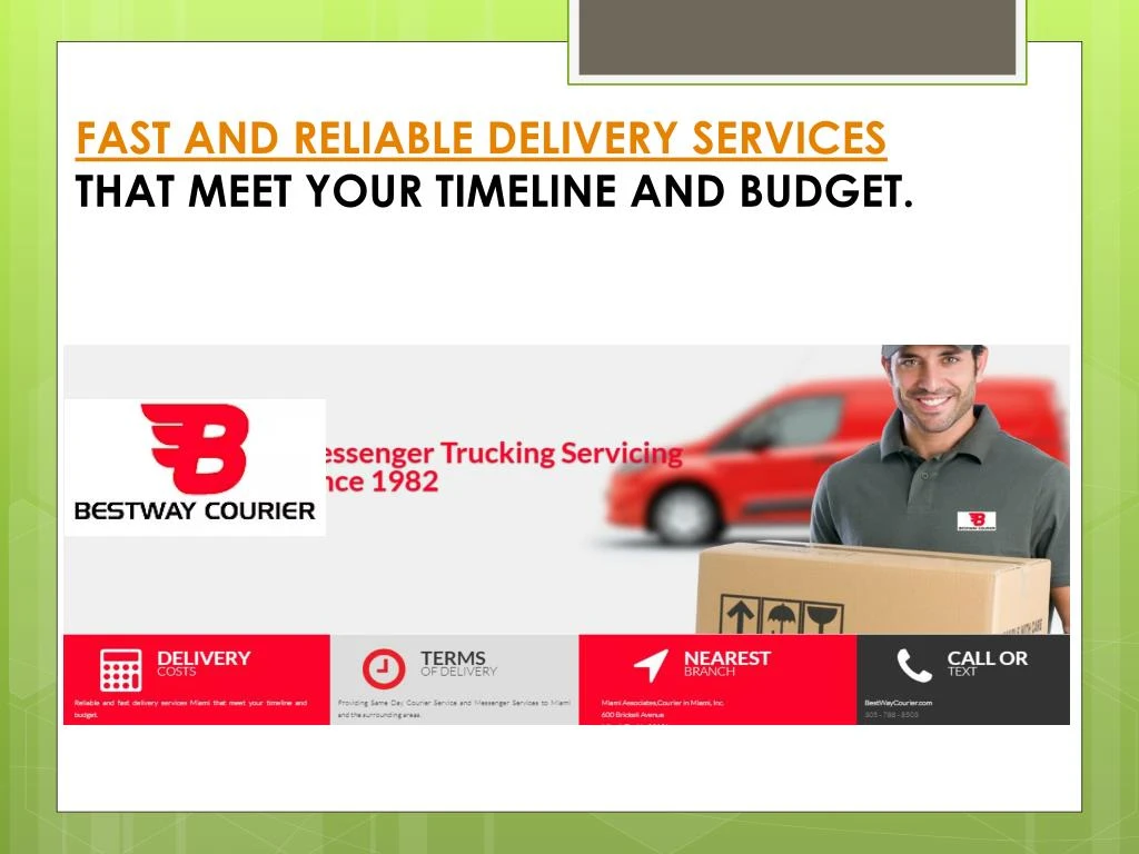 fast and reliable delivery services that meet n.