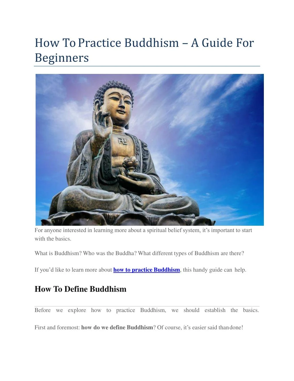 PPT - How To Practice Buddhism – A Guide For Beginners PowerPoint ...