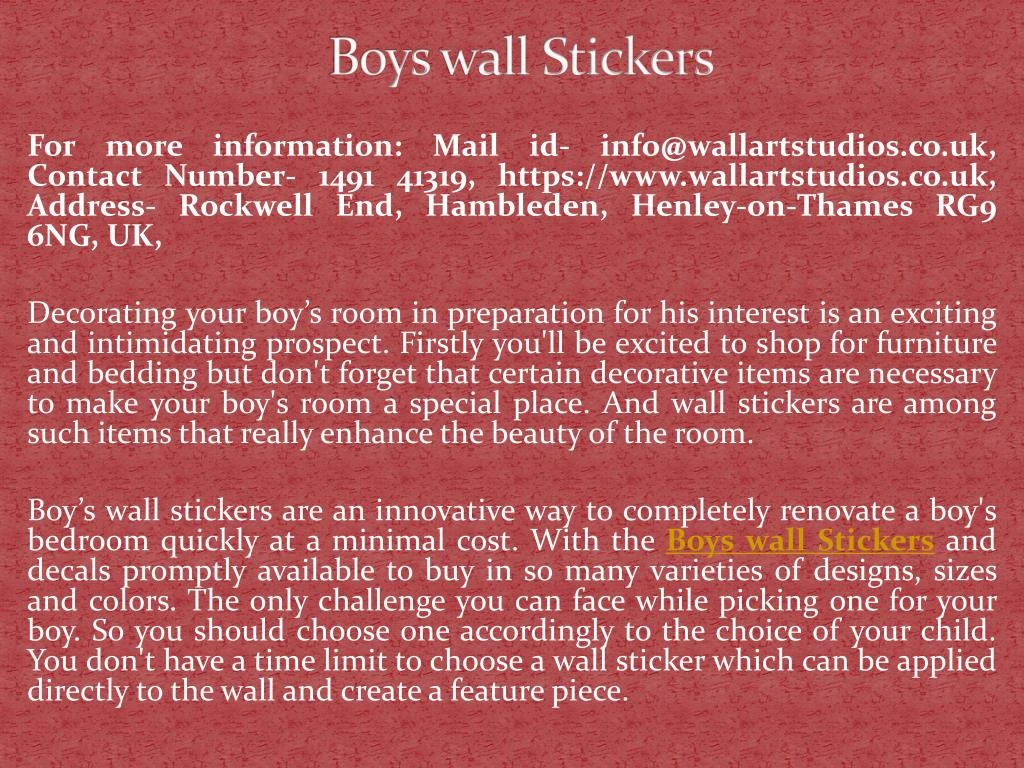 boys wall stickers n.