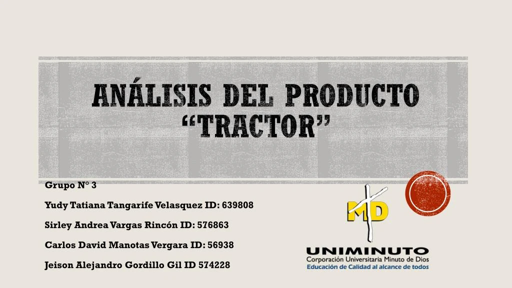 an lisis del producto tractor n.