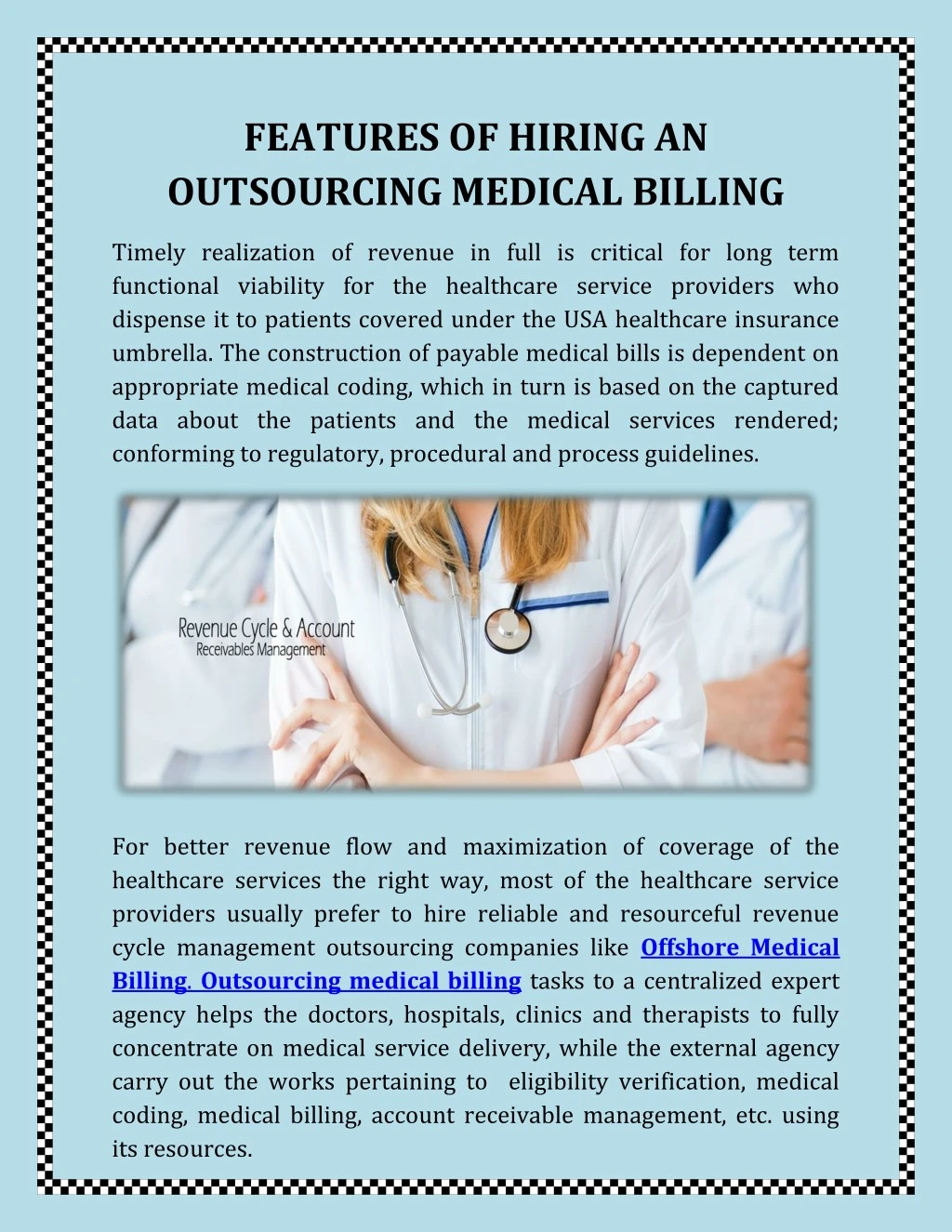 features of hiring an outsourcing medical billing n.