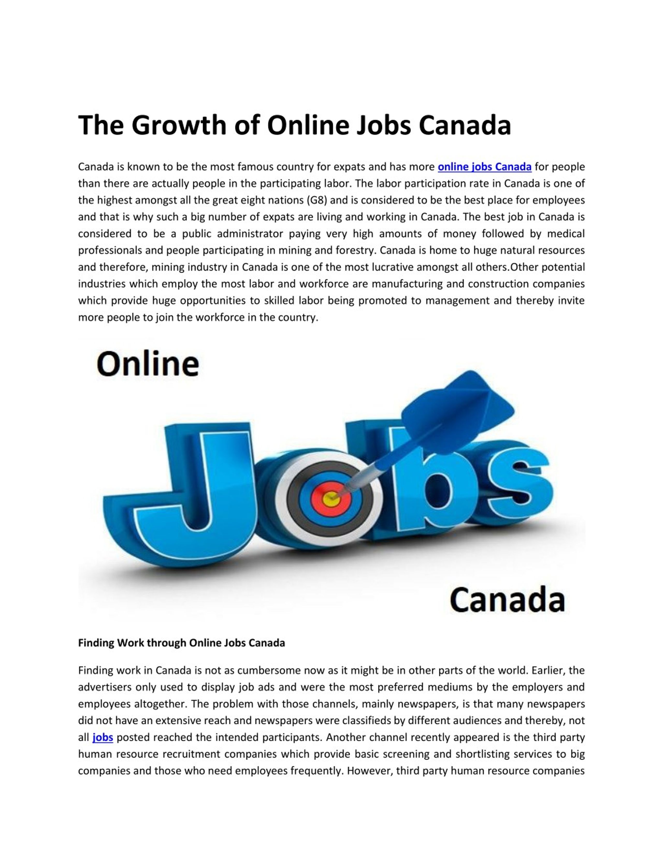 PPT - The Growth of Online Jobs Canada PowerPoint Presentation, free download - ID:8074244