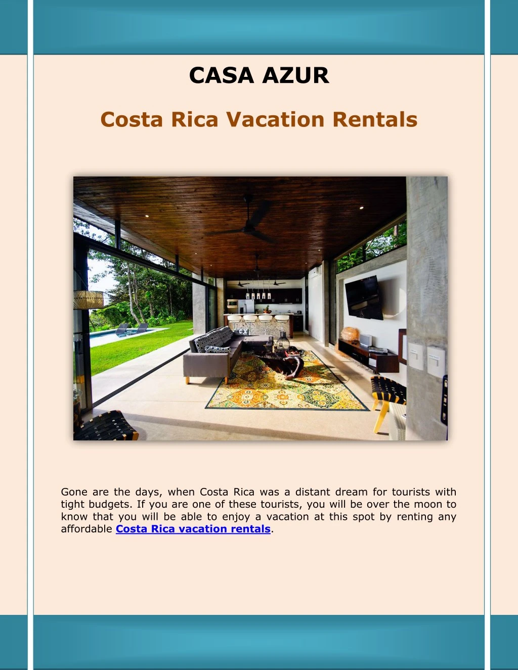 Ppt Costa Rica Vacation Rentals Powerpoint Presentation Free