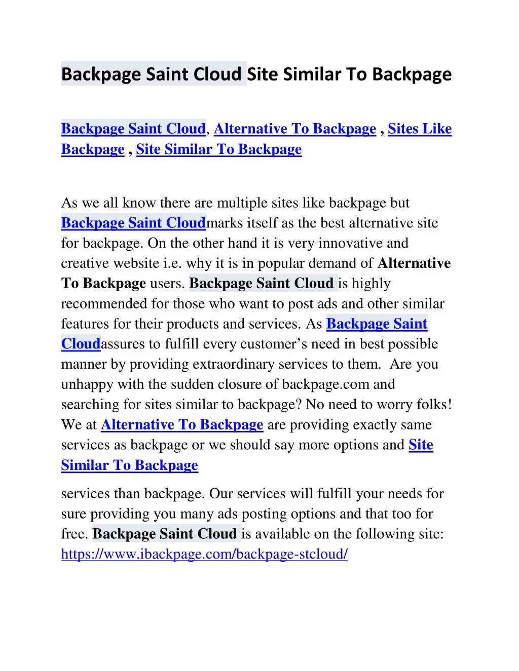 backpage saint cloud site similar to backpage n.