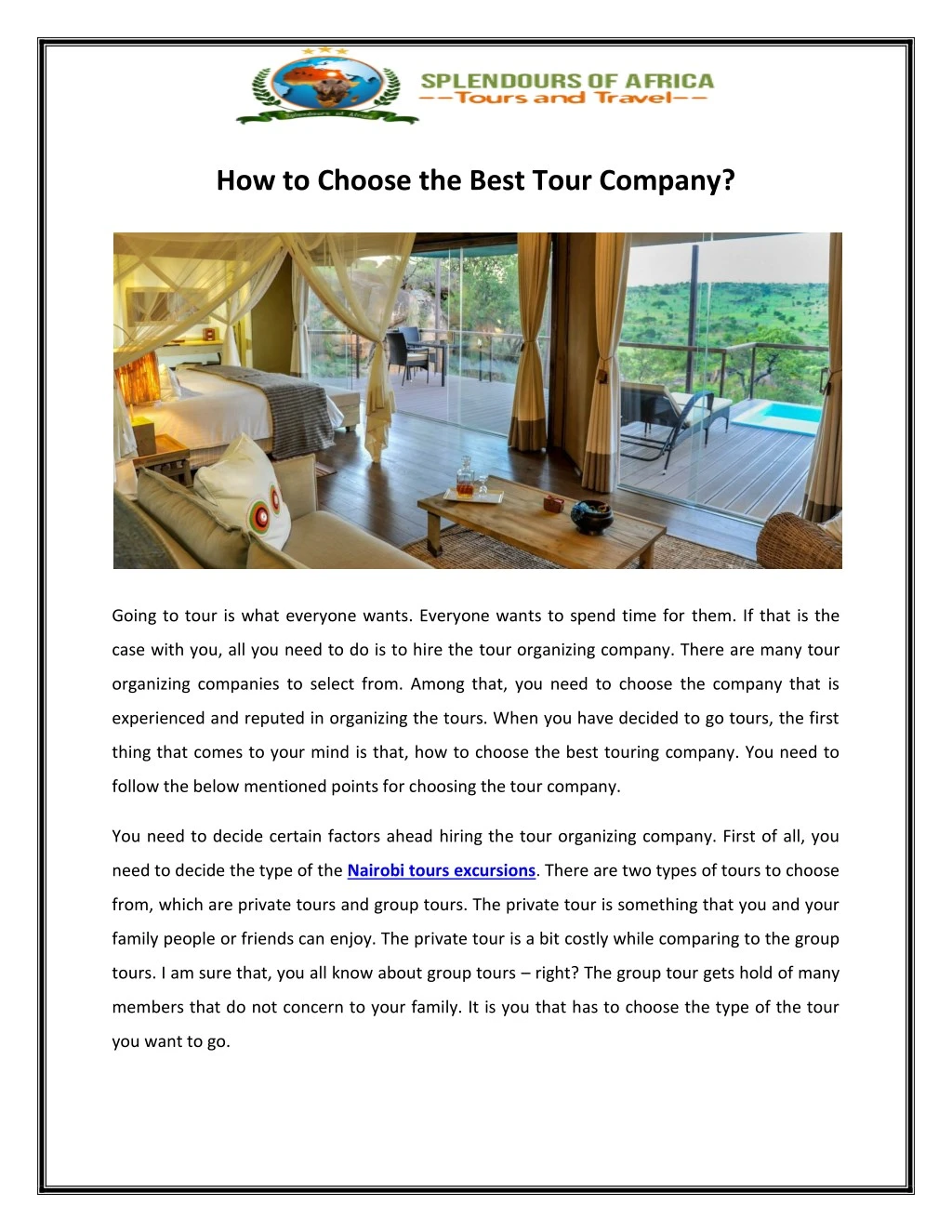 how to choose the best tour company n.