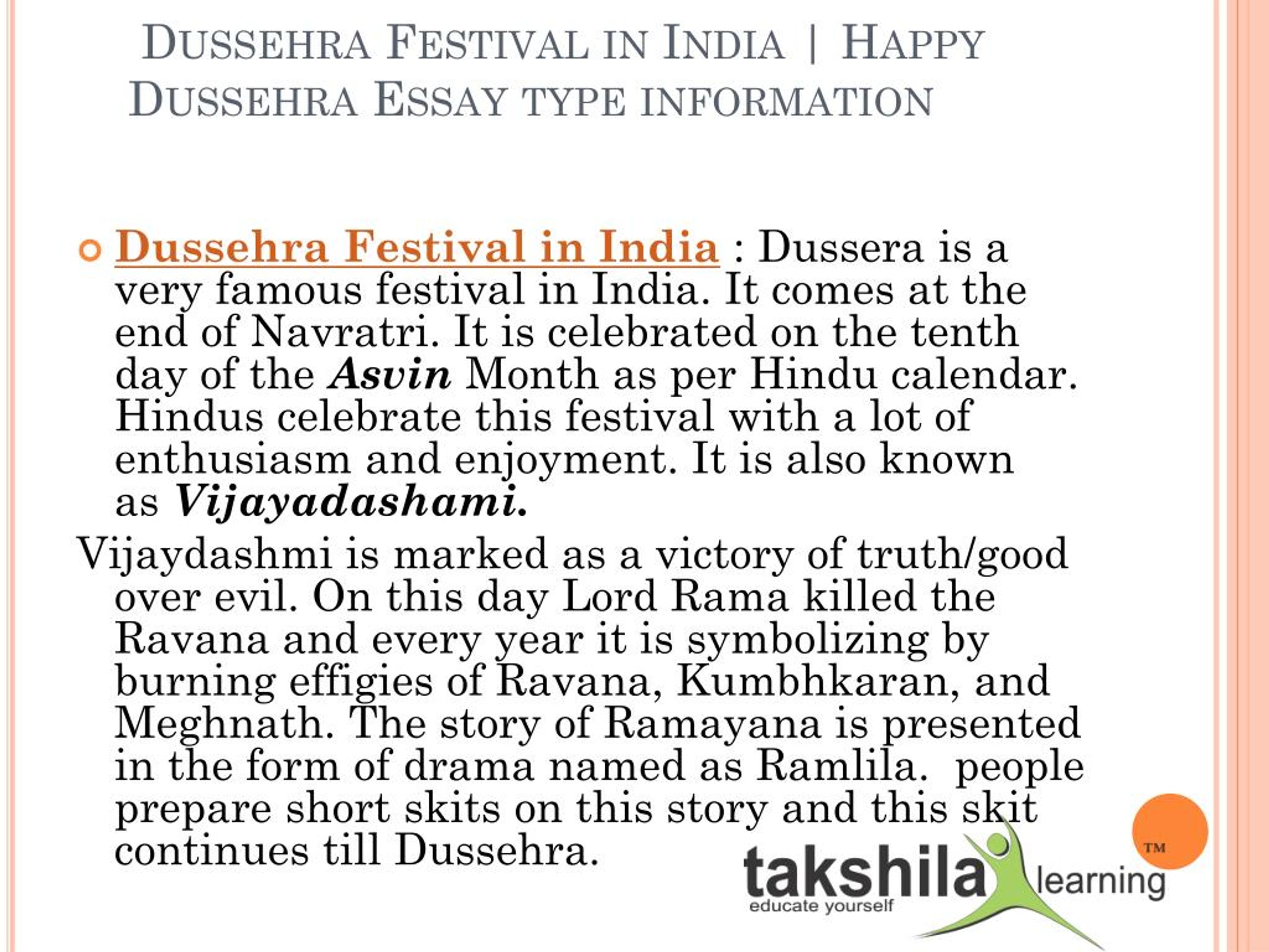 essay on village atmosphere during dussehra festival