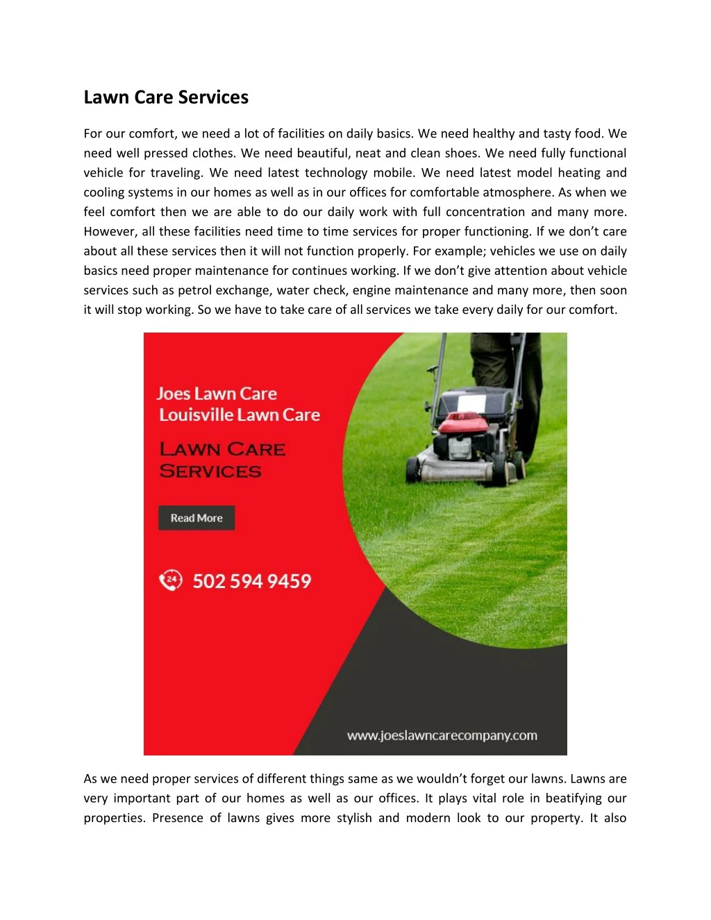 lawn care services n.