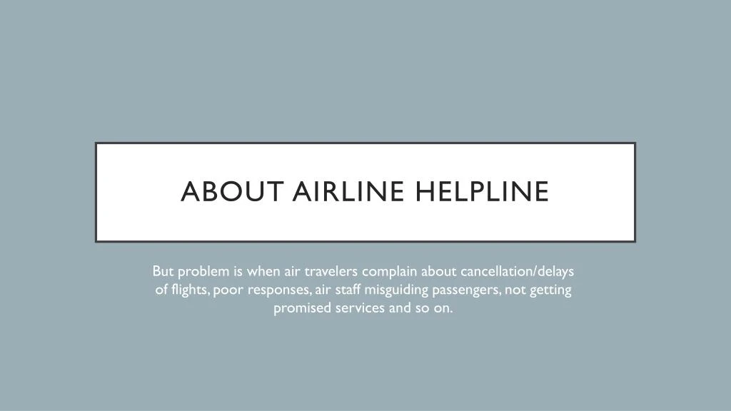 about airline helpline n.