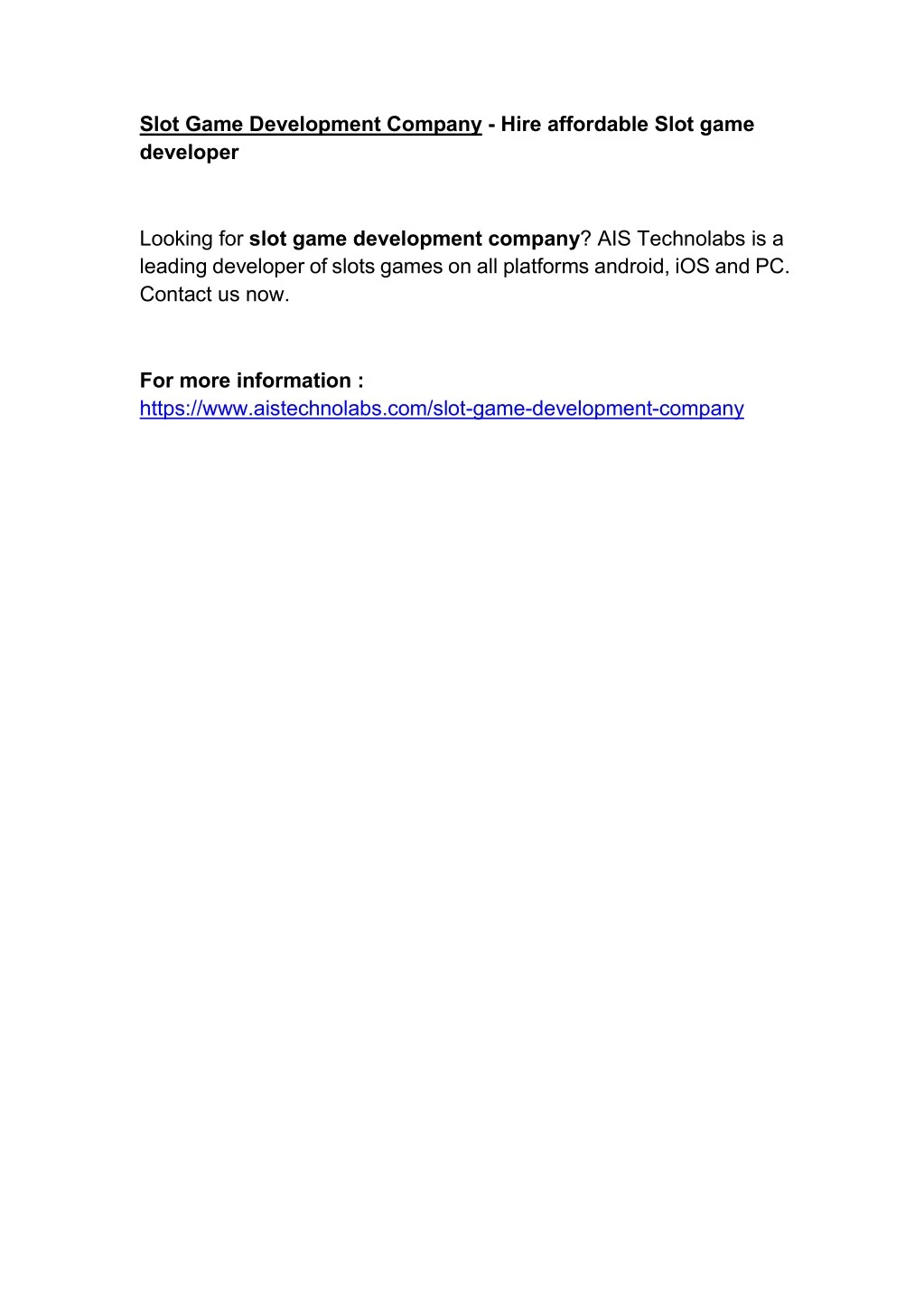 slot game development company hire affordable n.