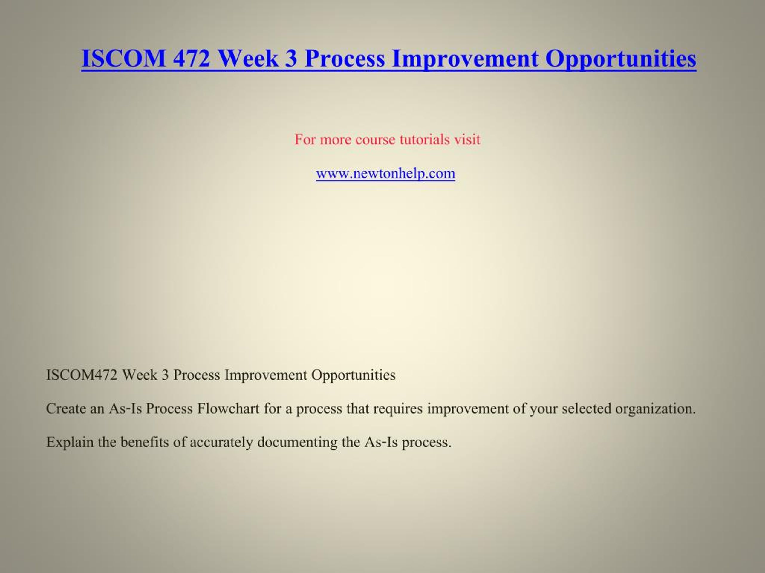 PPT - ISCOM 472 Inspiring Minds/newtonhelp.com PowerPoint Presentation ...