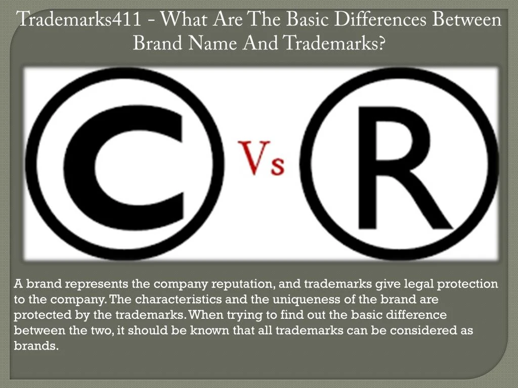 PPT - Trademarks411 – What Are The Basic Differences Between Brand Name ...