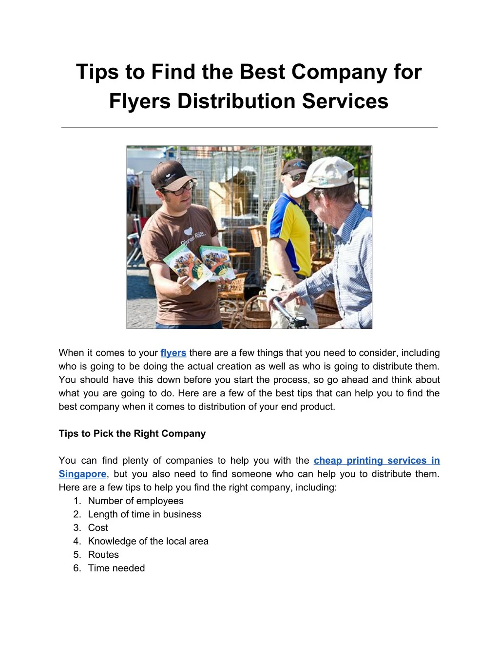 tips to find the best company for flyers n.