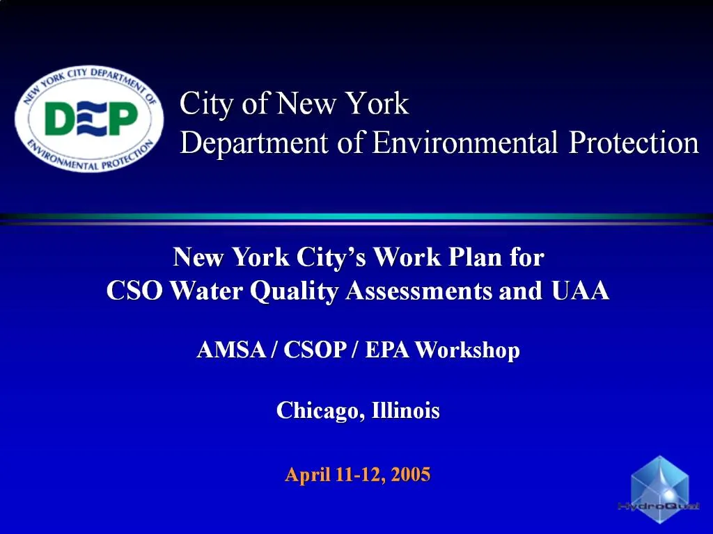 PPT City of New York Department of Environmental Protection