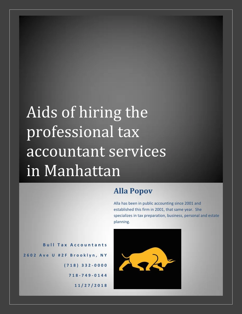 aids of hiring the professional tax accountant n.