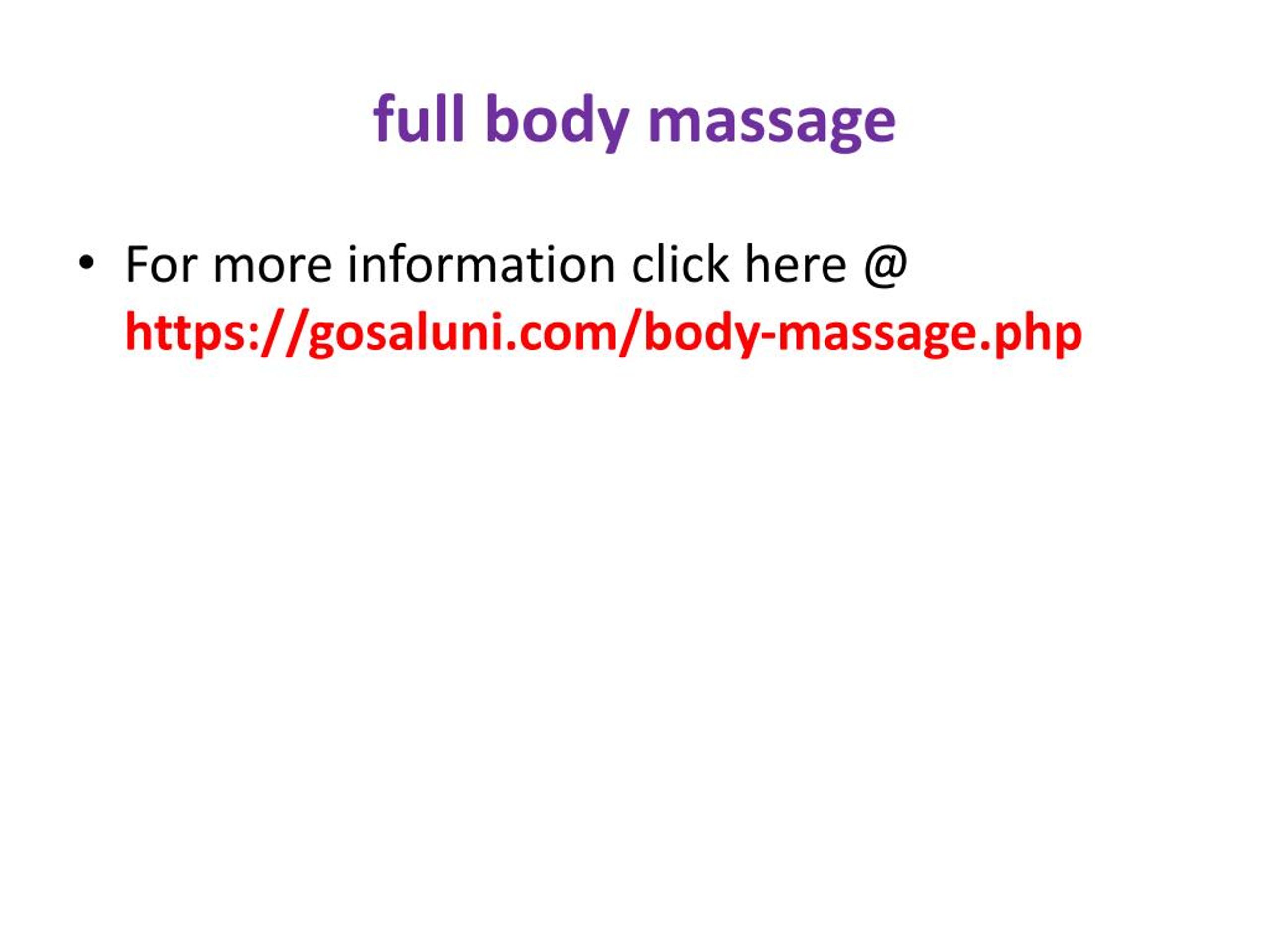 Ppt Female To Male Body Massage In Hyderabad Best Female To Male