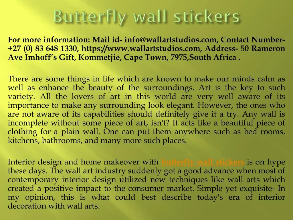 butterfly wall stickers n.