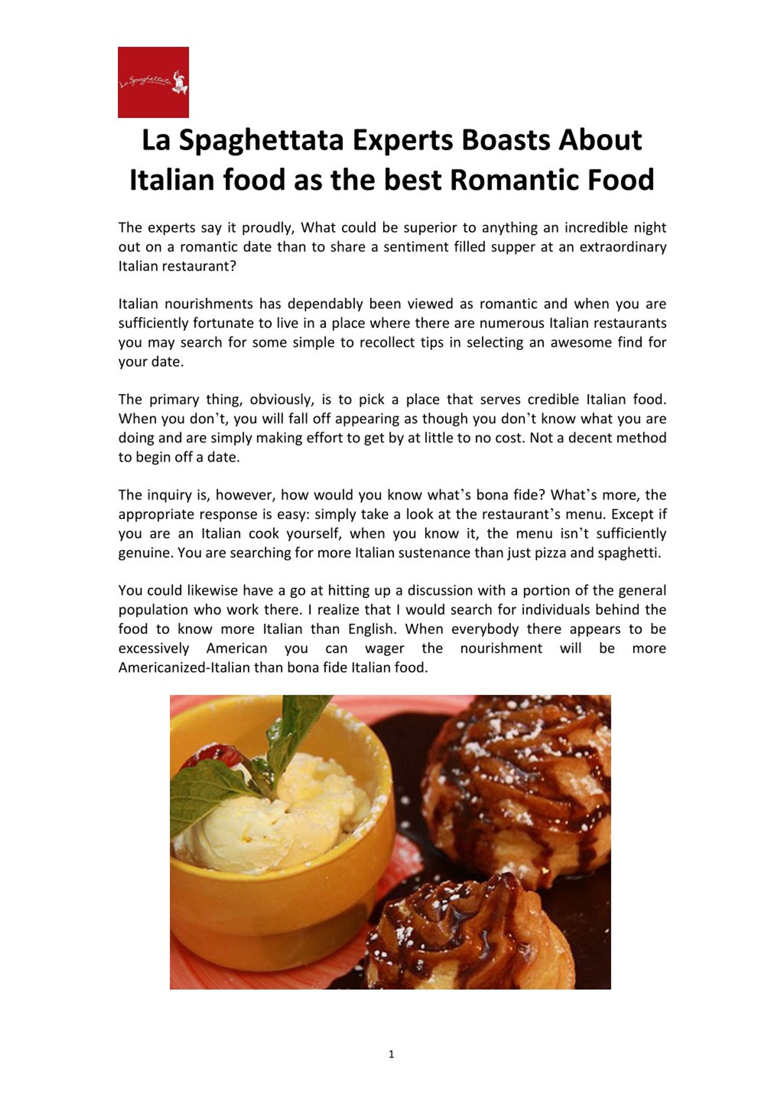 italian food menu in english