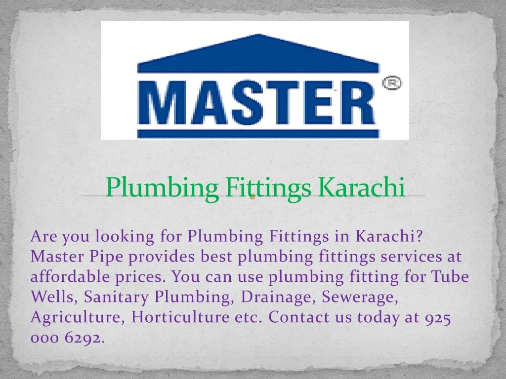 plumbing fittings karachi n.