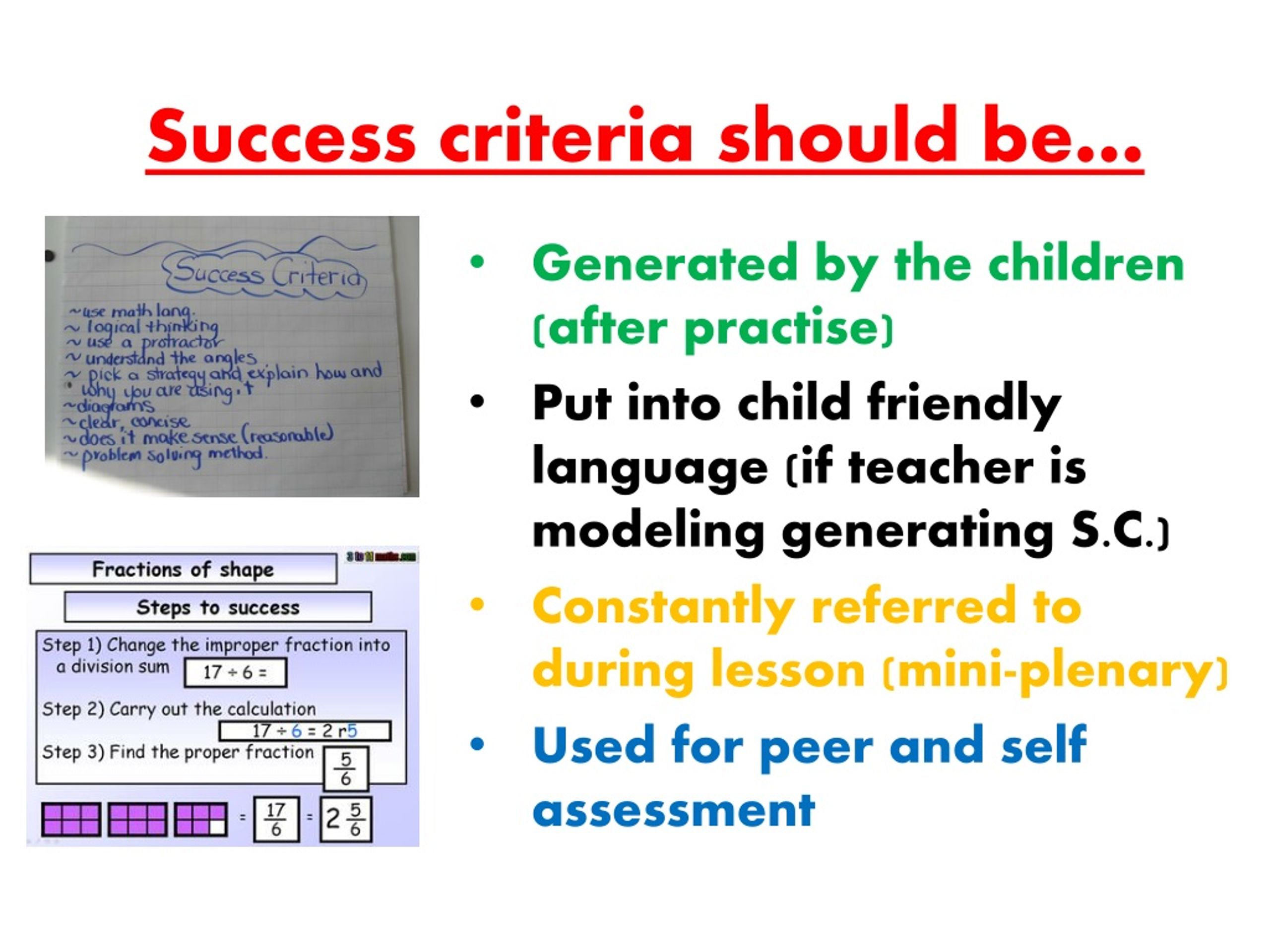the essay success criteria