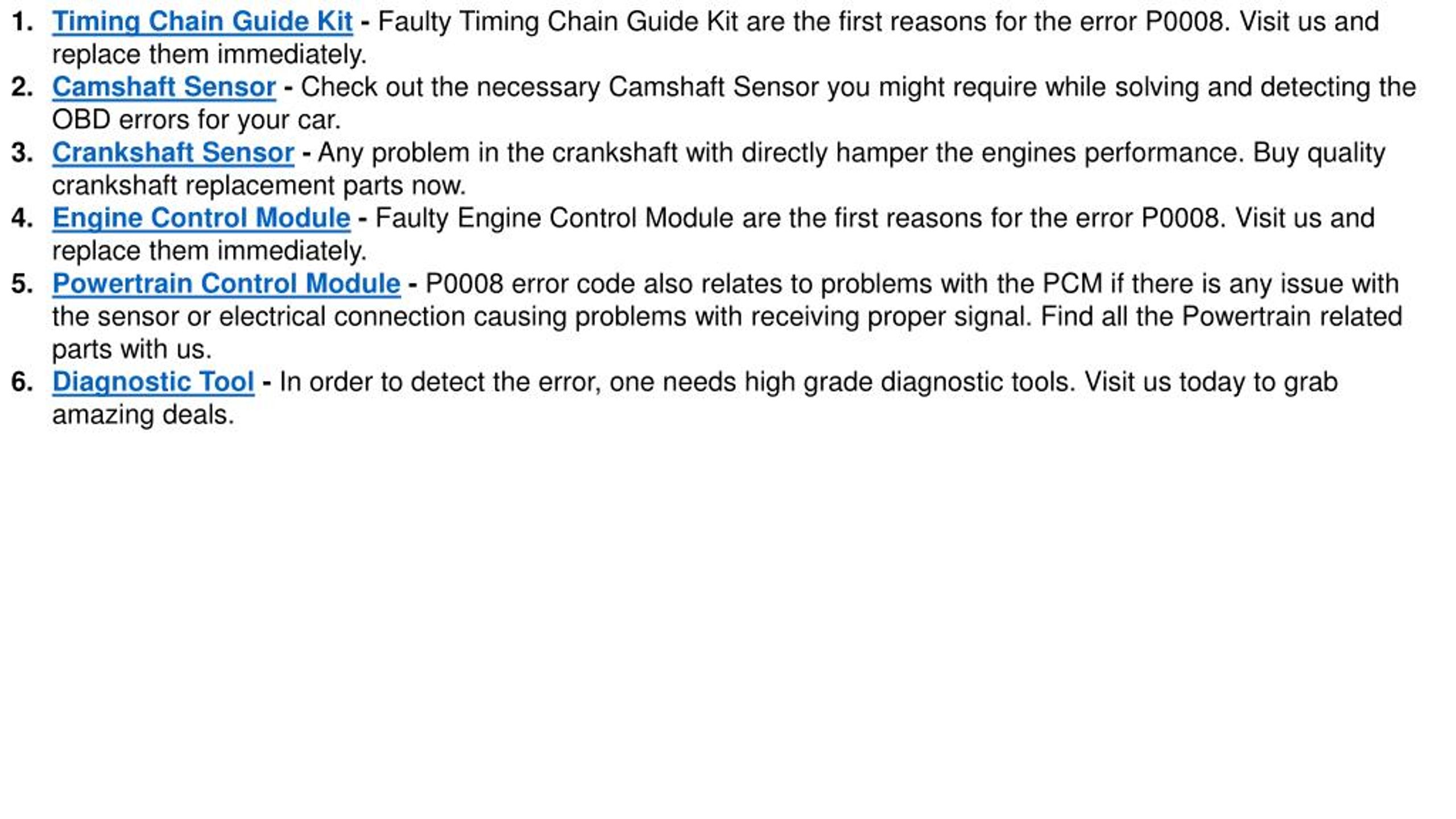 PPT - PartsAvatar Helps You The Meaning Of OBD Code P0008 - Engine ...