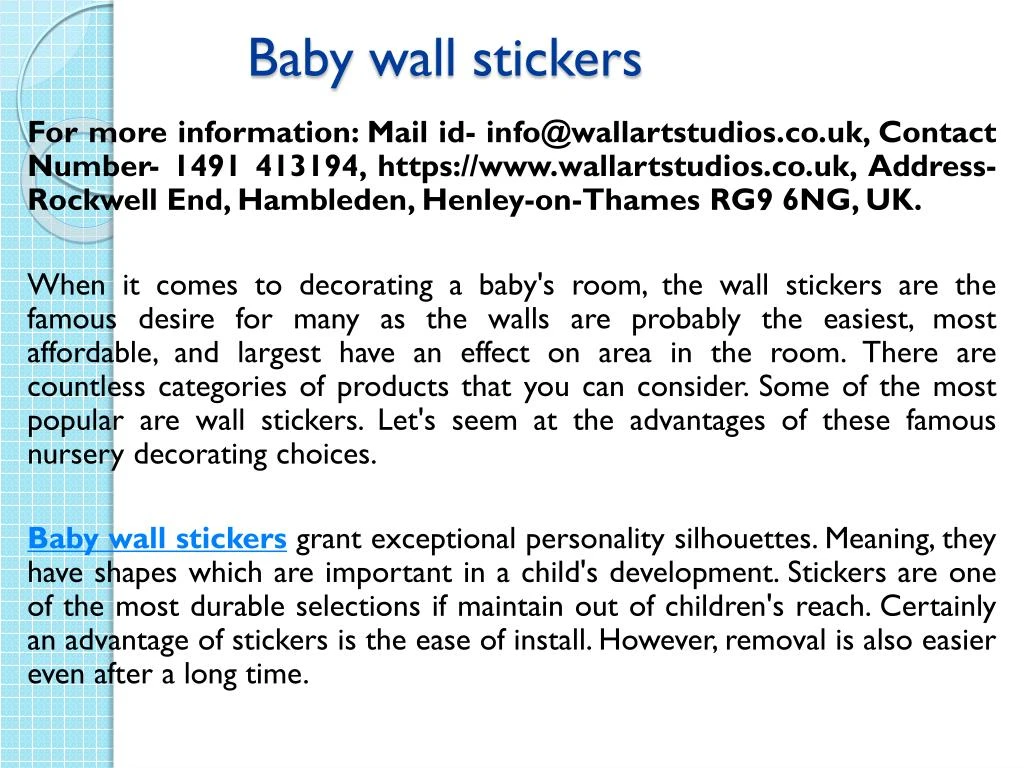 baby wall stickers n.