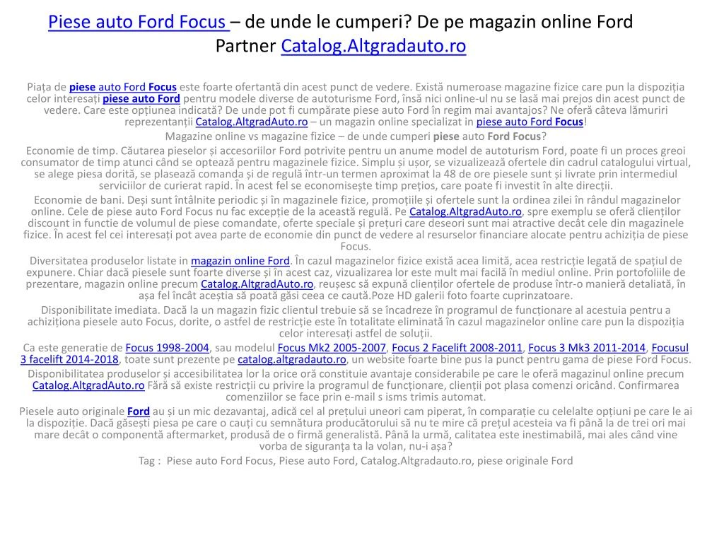 piese auto ford focus de unde le cumperi de pe magazin online ford partner catalog altgradauto ro n.