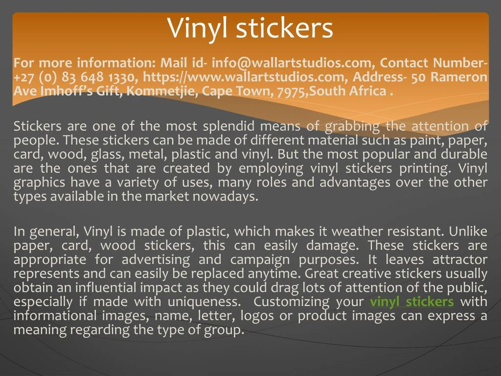 vinyl stickers n.