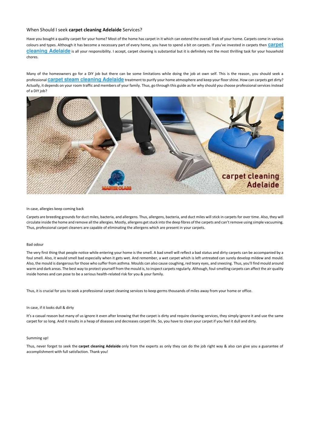 PPT When Should I seek carpet cleaning Adelaide Services? PowerPoint